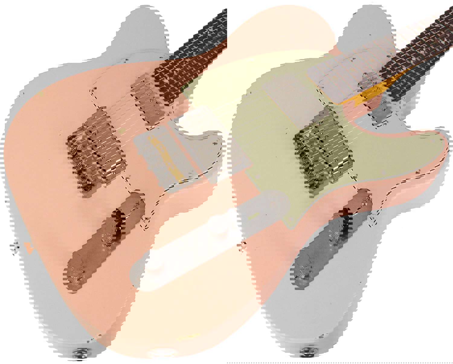 Nash T-2HB Guitar, Shell Pink, Light Aging - Vintage Telecaster Style with Lollar Humbuckers