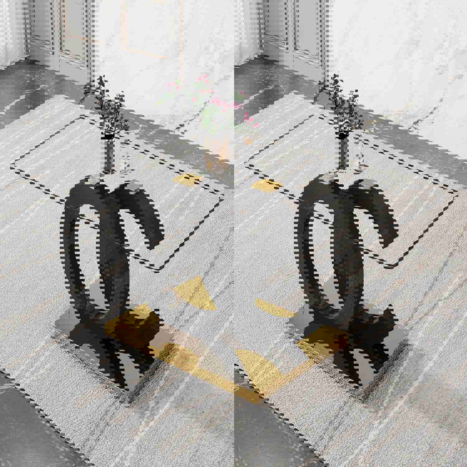 Large Modern Minimalist Rectangular Glass Dining Table for 6-8 People