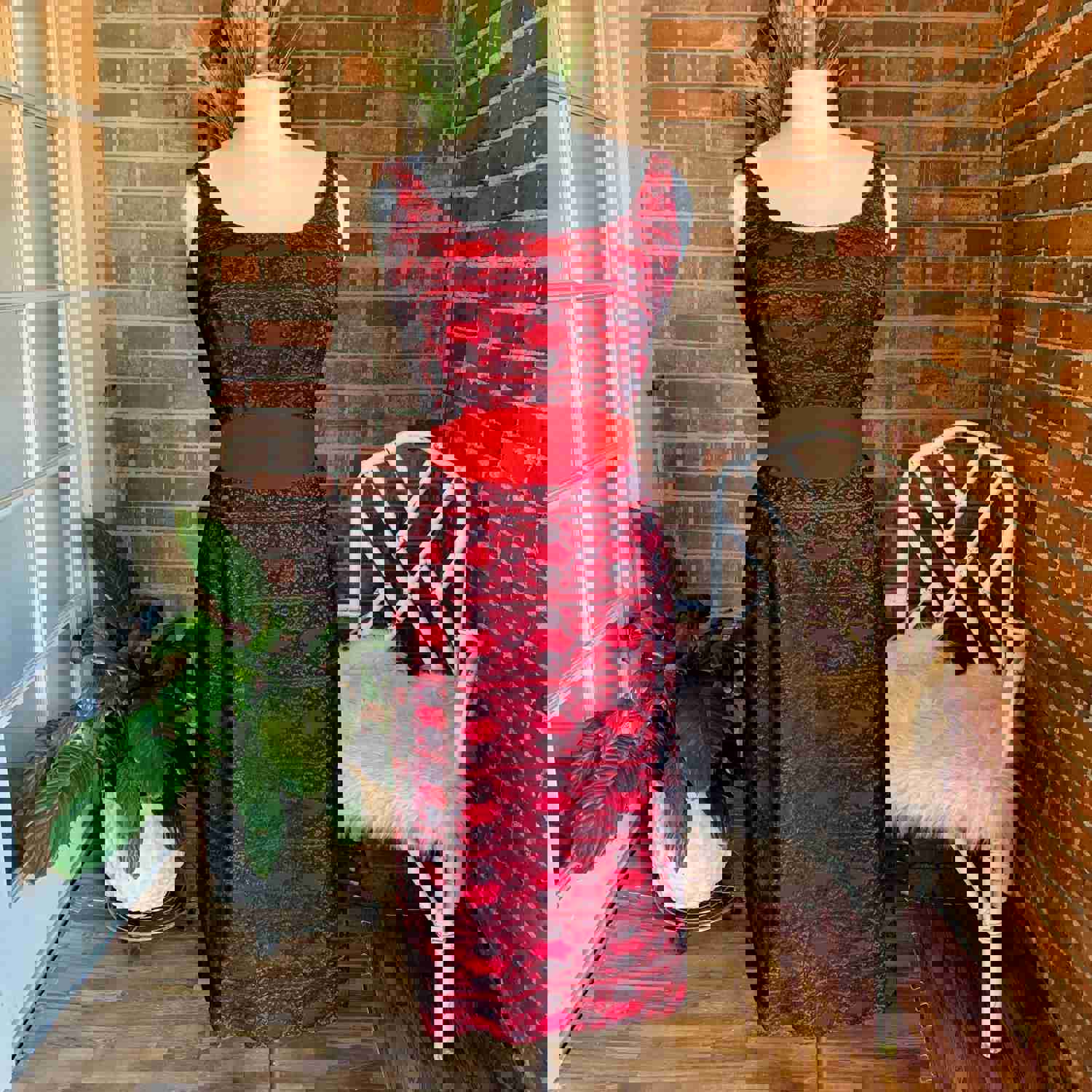 1950s Red & Black Lace Dress and Overcoat - Vintage Jackie Morgan Set