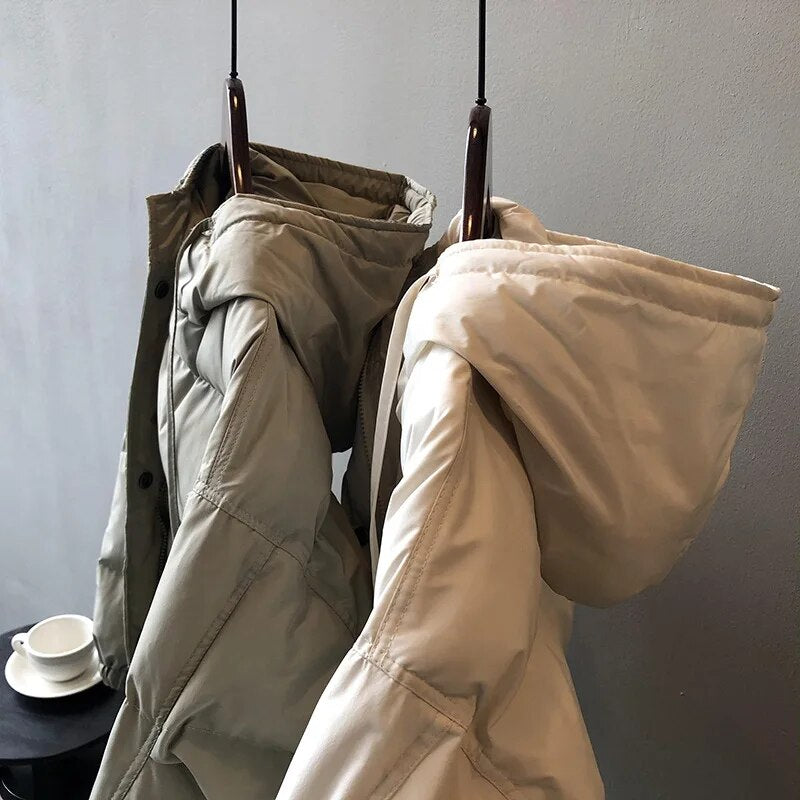 Nukty Parkas Women's Winter Overcoat - Korean Style Hooded Puffer Jacket