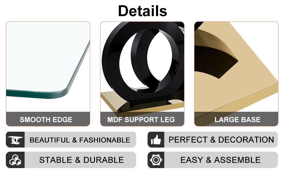 Large Modern Minimalist Rectangular Glass Dining Table for 6-8 People