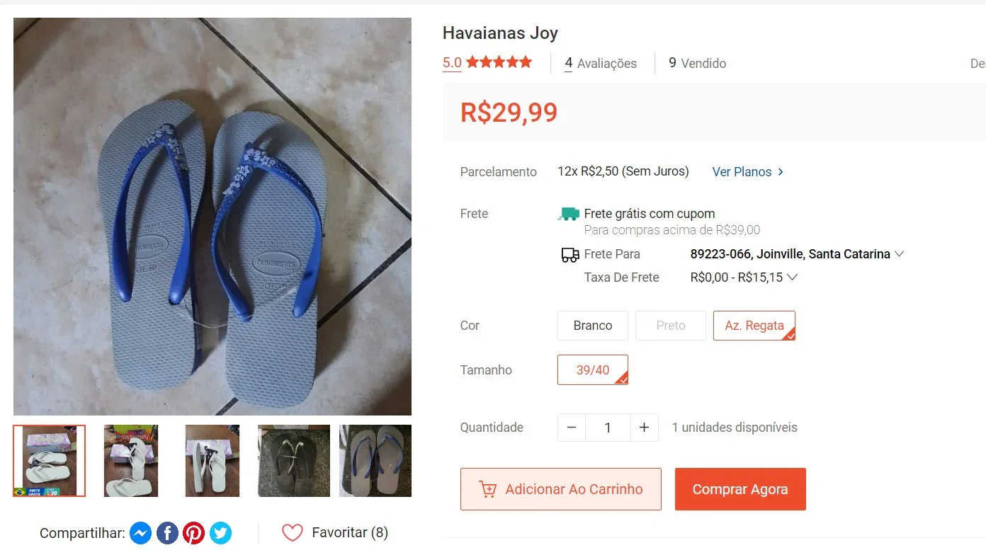 Havaianas Joy Sandals - Platform Flip Flops (3 Items, Size 39/40)