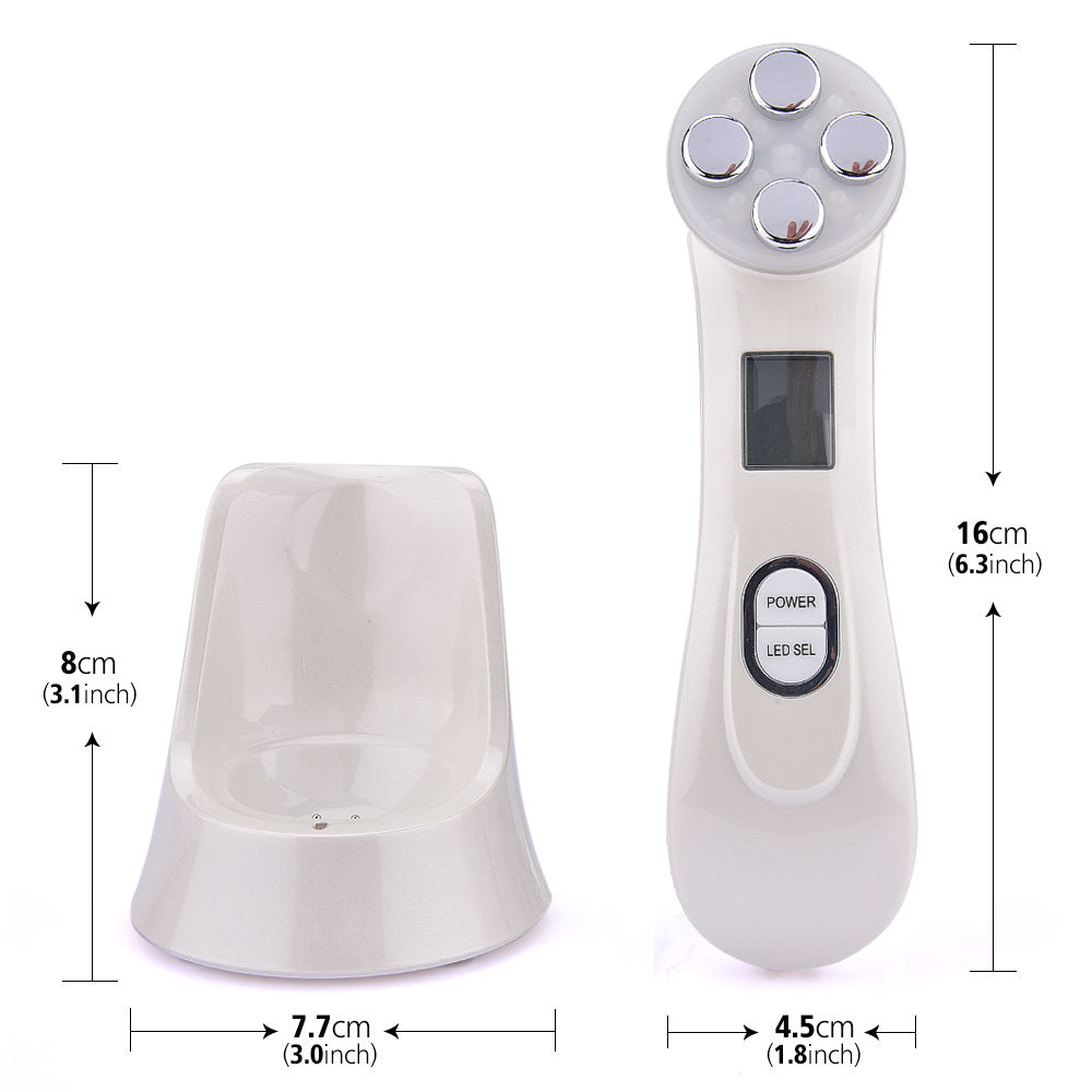 LED Photon Facial Therapy Device - Beauty Spa & Massager for Skin Tightening & Acne Removal