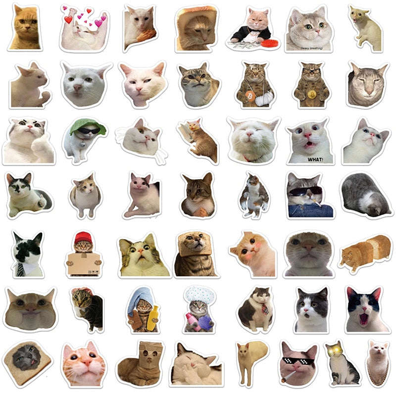 10/30/50PCS Kawaii Cat Kitten Mood Graffiti Sticker Set for DIY & Decoration