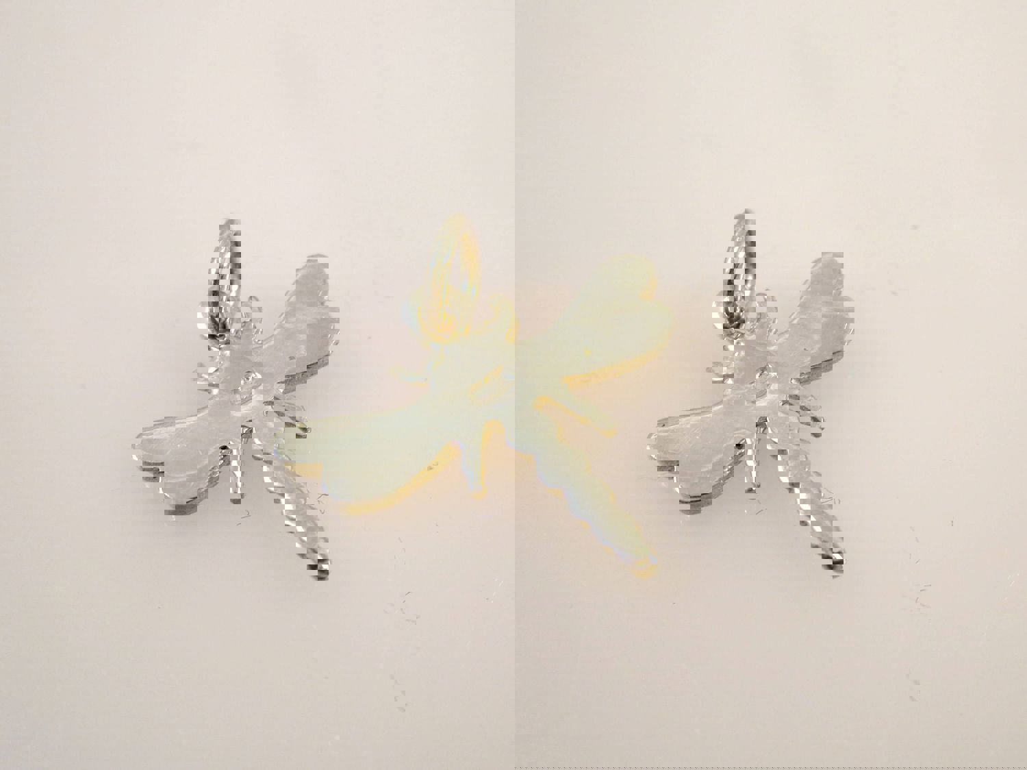 DRAGONFLY Small Shiny .925 Sterling Silver Charm Pendant