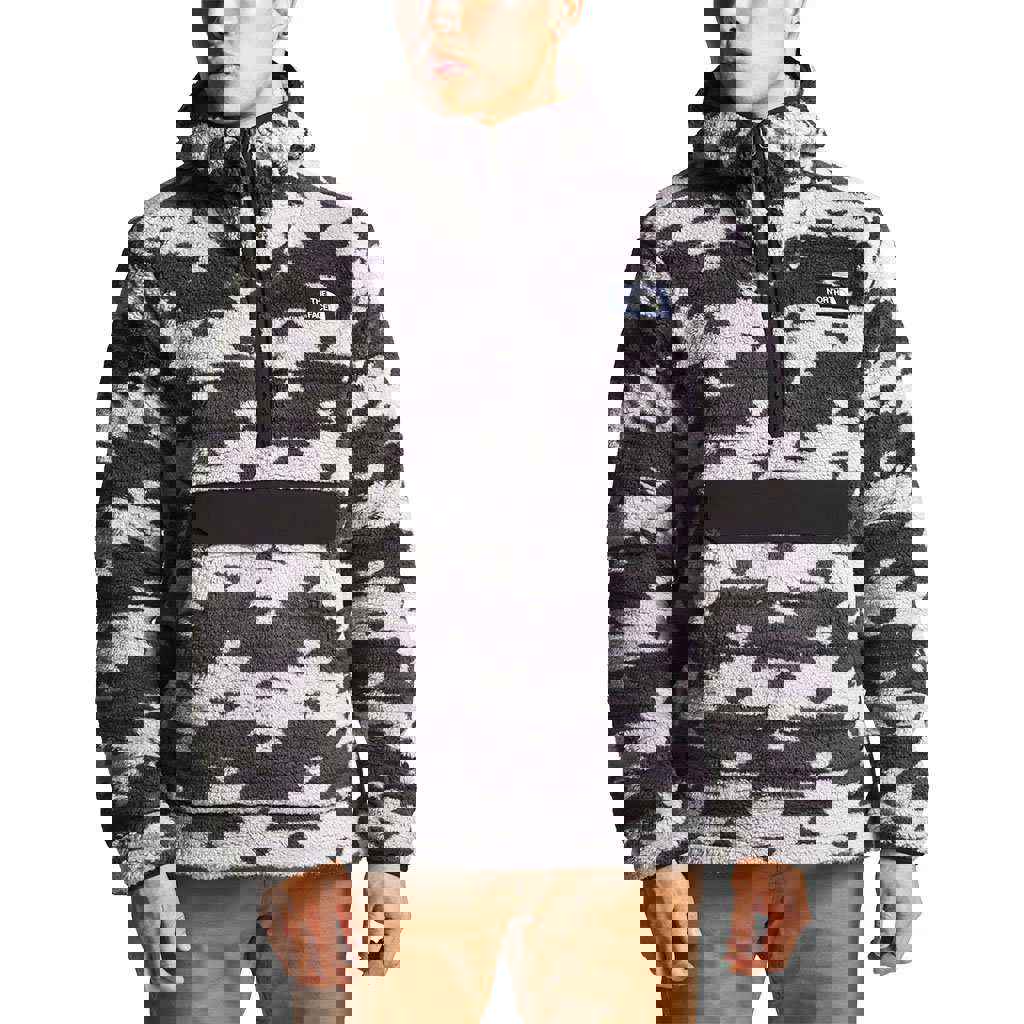 The North Face Mens Campshire Pullover Hoodie - High Rise Grey California Basket Print