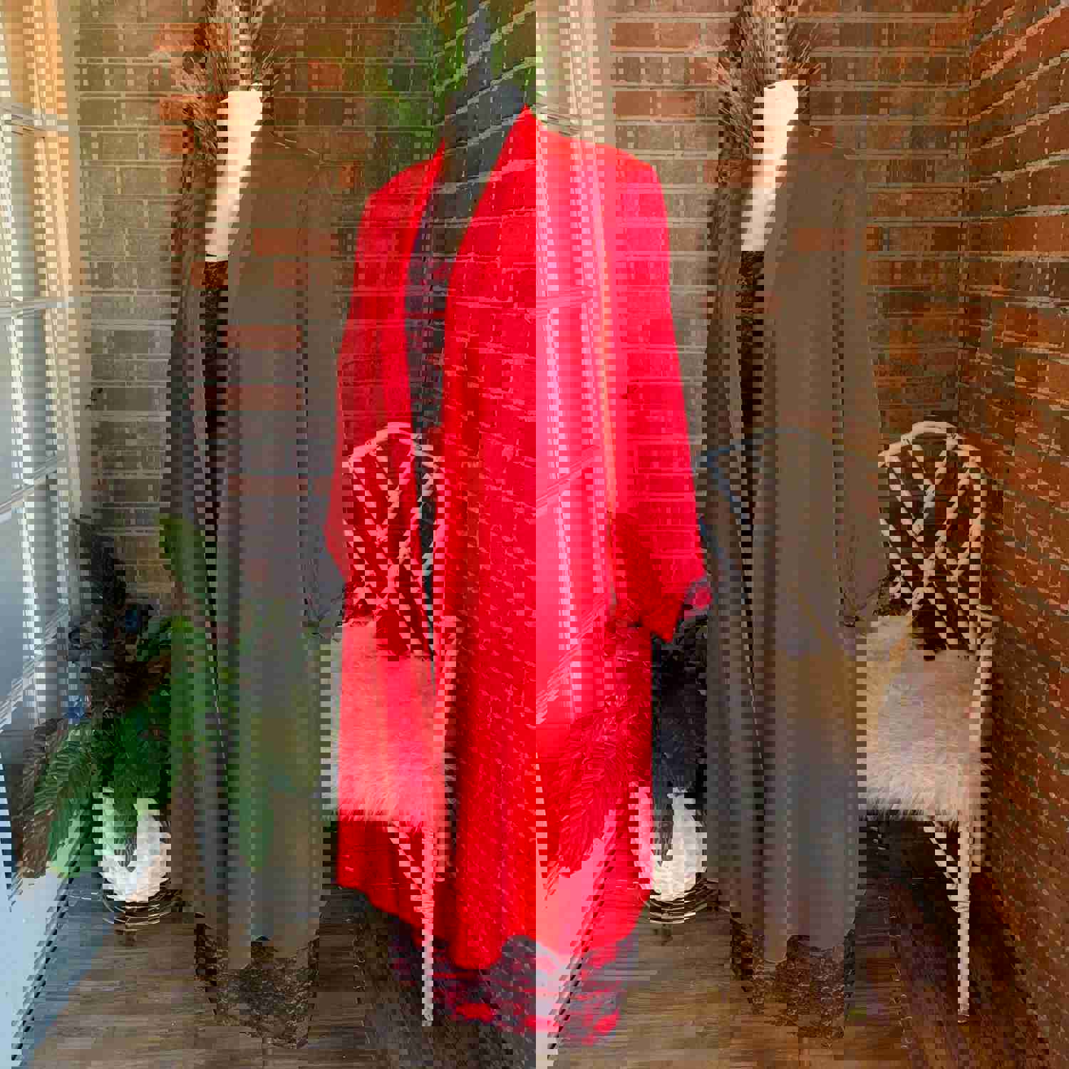 1950s Red & Black Lace Dress and Overcoat - Vintage Jackie Morgan Set