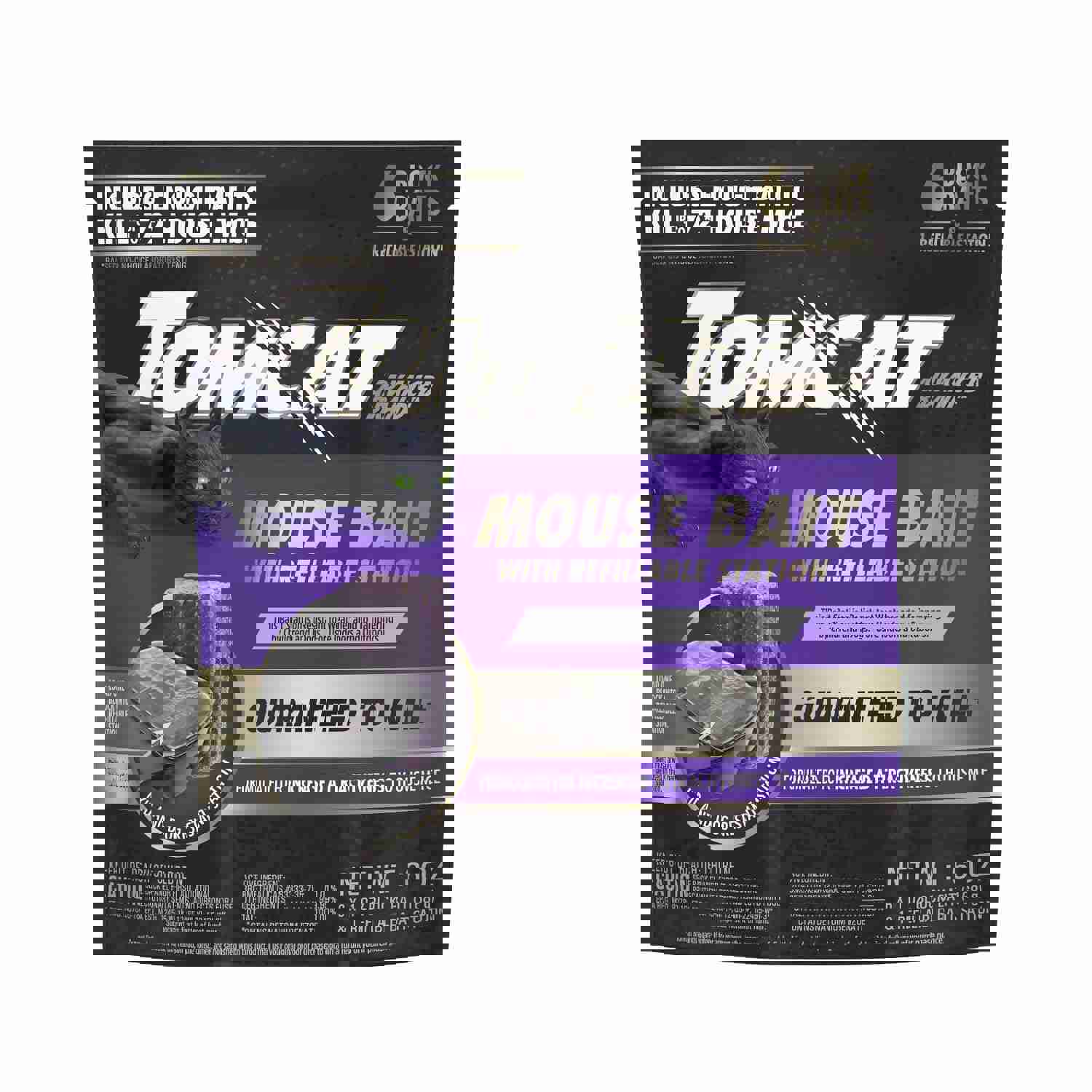 Tomcat Advanced Brand Mouse Bait with Refillable Station, Indoor and Outdoor Use, 1 Station and 6 Poison Block Refills