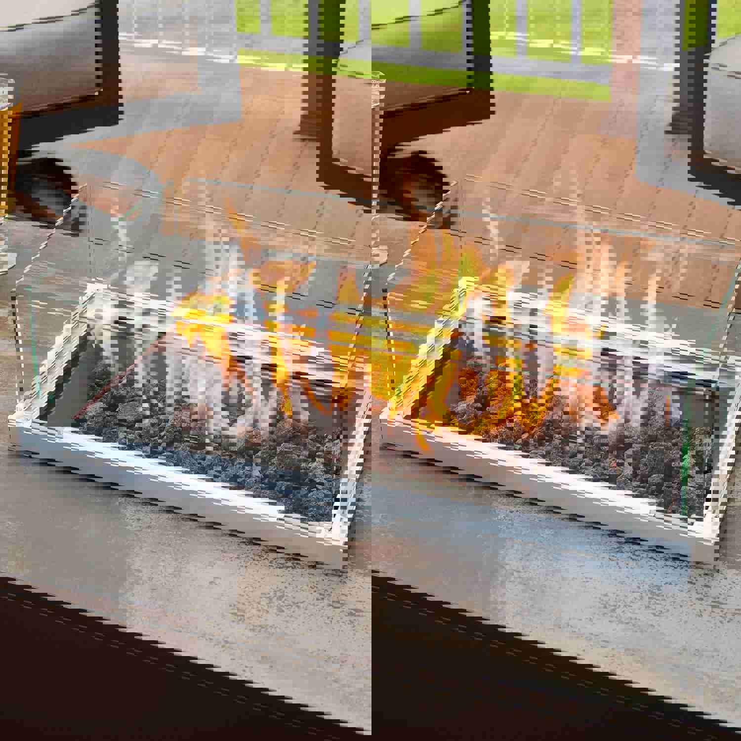 Kinney Rectangular Gas Fire Pit Table