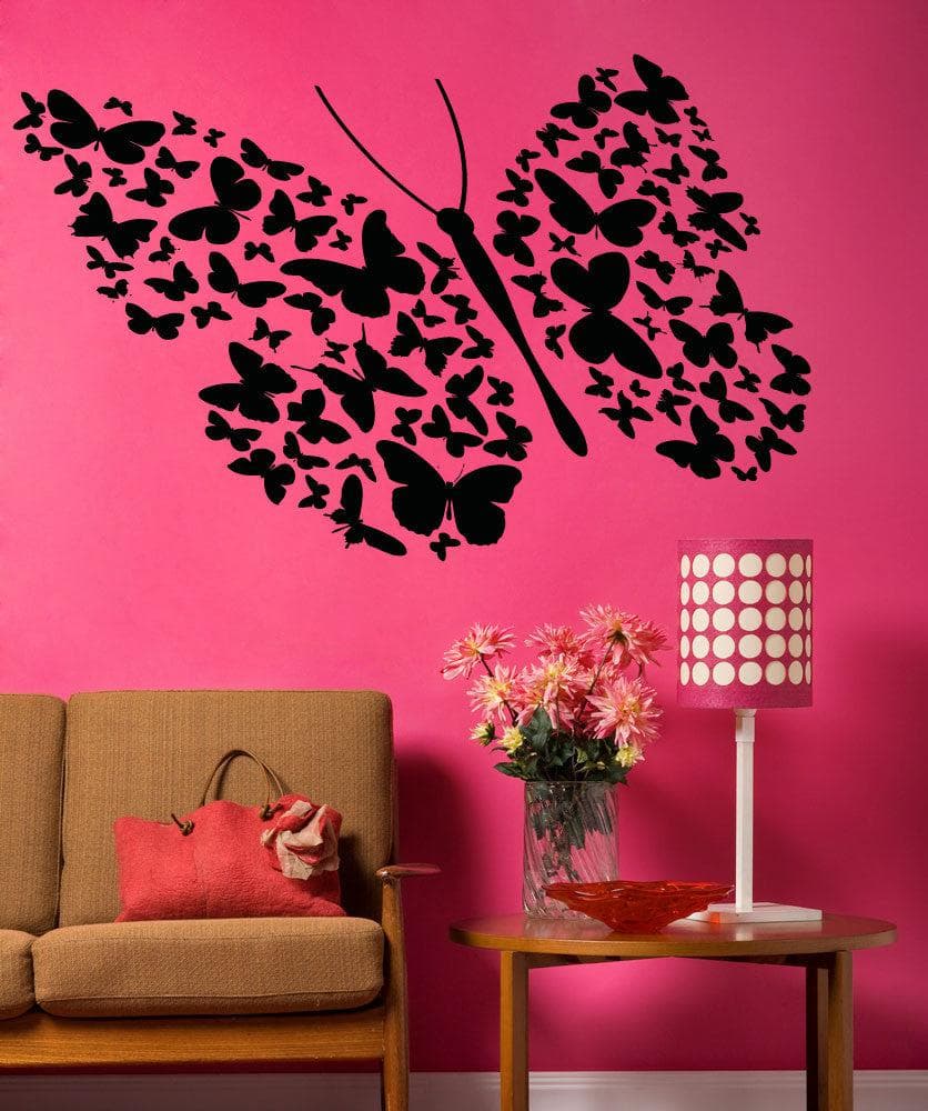 Vinyl Wall Decal Sticker Many Butterflies #OS_AA1335