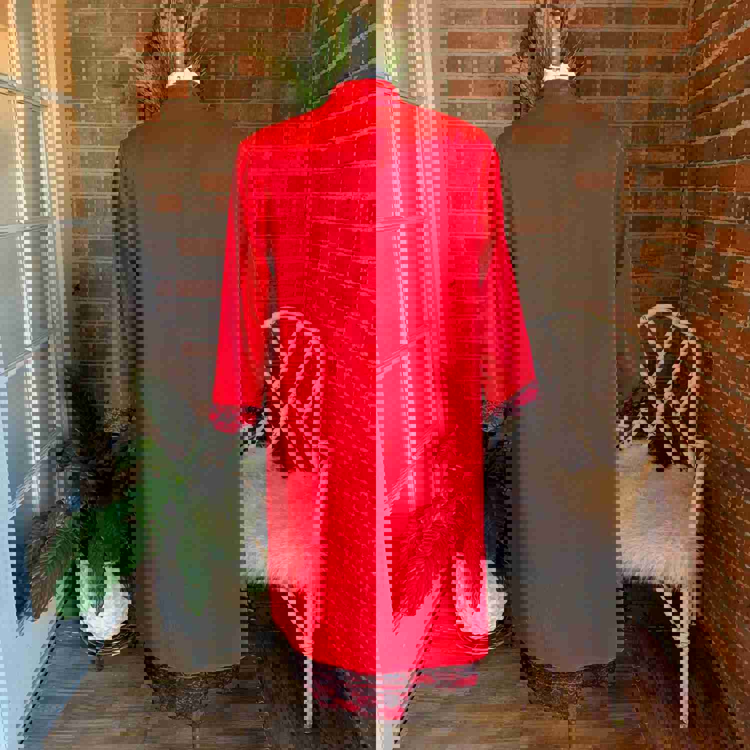 1950s Red & Black Lace Dress and Overcoat - Vintage Jackie Morgan Set