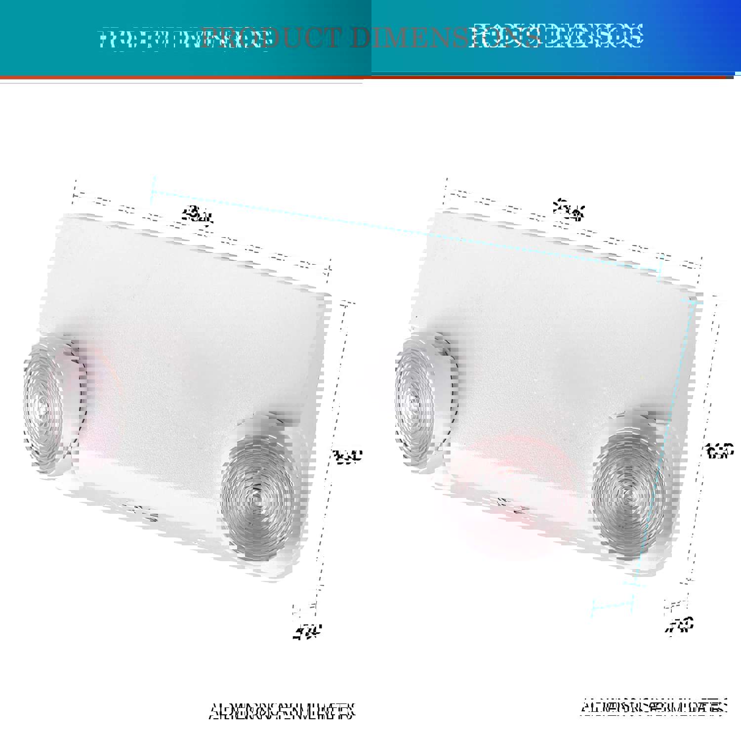 Ciata Emergency Lights LED with Backup Battery, Adjustable Heads for Commercial or Industrial Use - 2 Pack