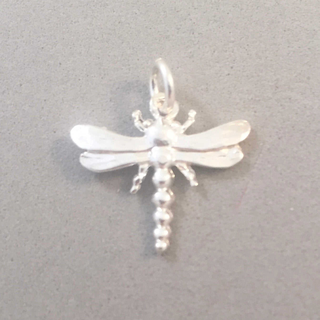 DRAGONFLY Small Shiny .925 Sterling Silver Charm Pendant