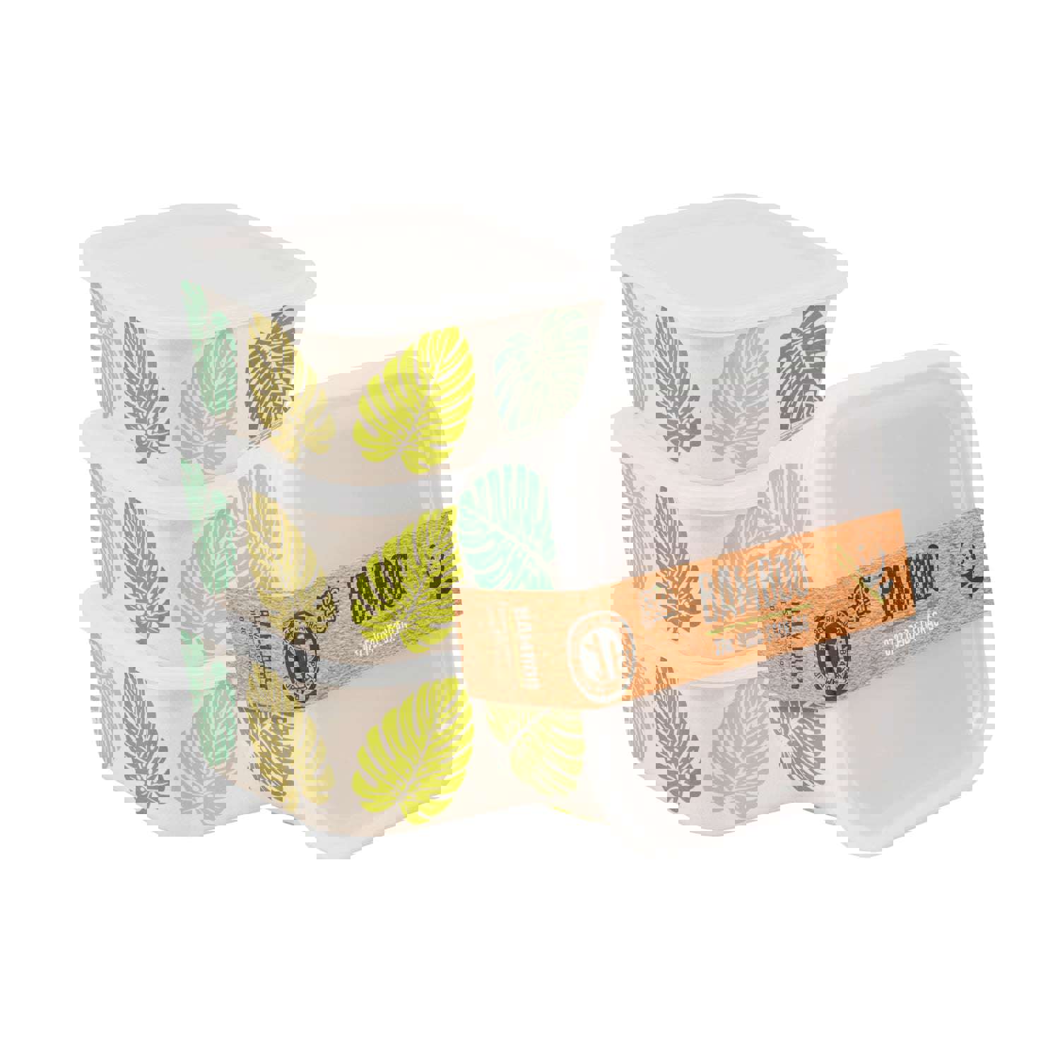 COOL GEAR 4-Pack Bamboo Reusable Containers | BPA-Free & Eco-Friendly