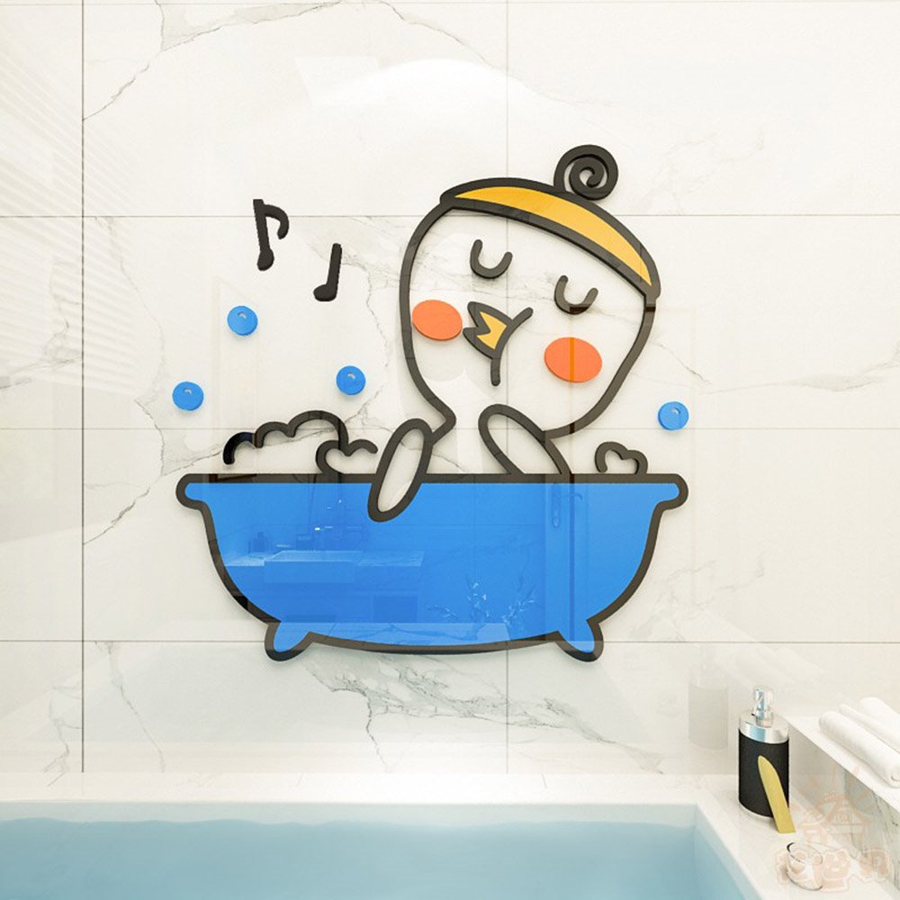 Duck Environmental and Waterproof Cartoon 3D Wall Stickers - Music Notes Bathroom Decor