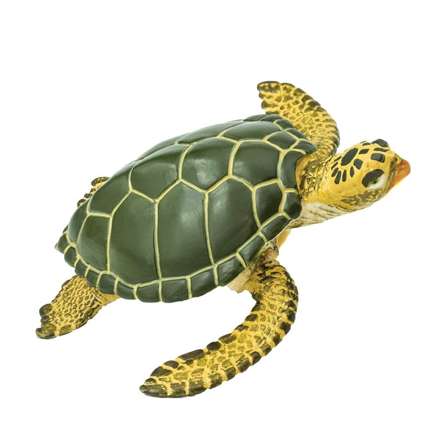 Green Sea Turtle Toy - Hand Painted & Detailed Figurine