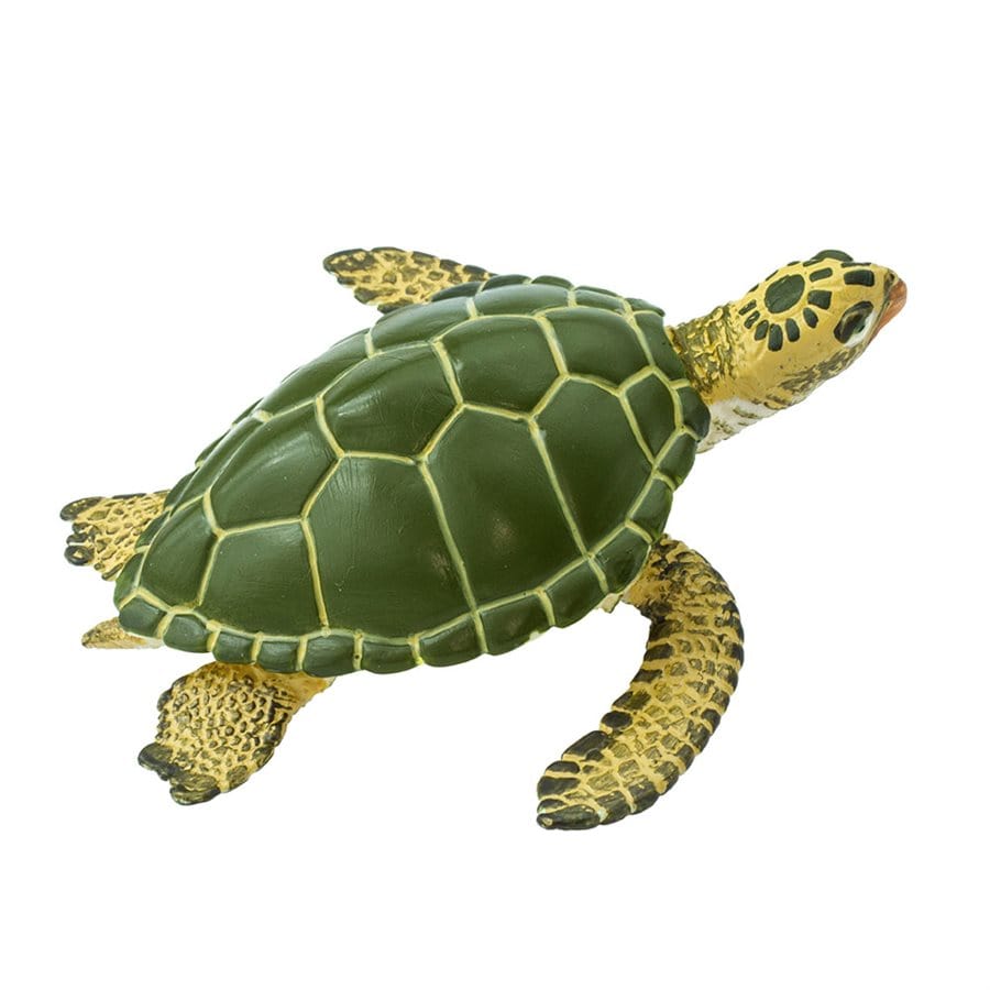 Green Sea Turtle Toy - Hand Painted & Detailed Figurine