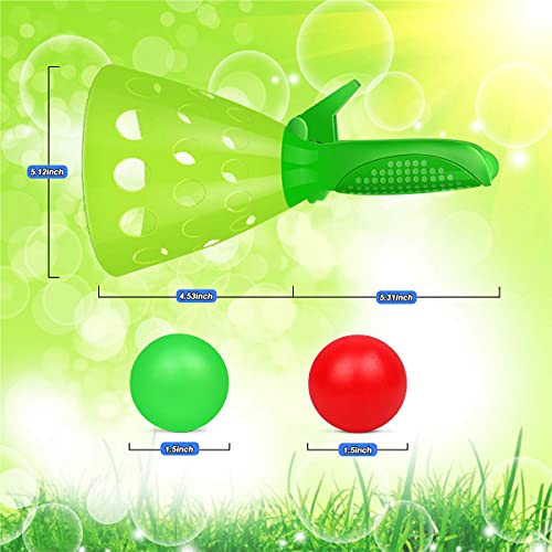 Duckura Pop-Pass-Catch Ball Game for Kids and Adults - Outdoor Indoor Fun with 4 Launcher Baskets & 6 Balls