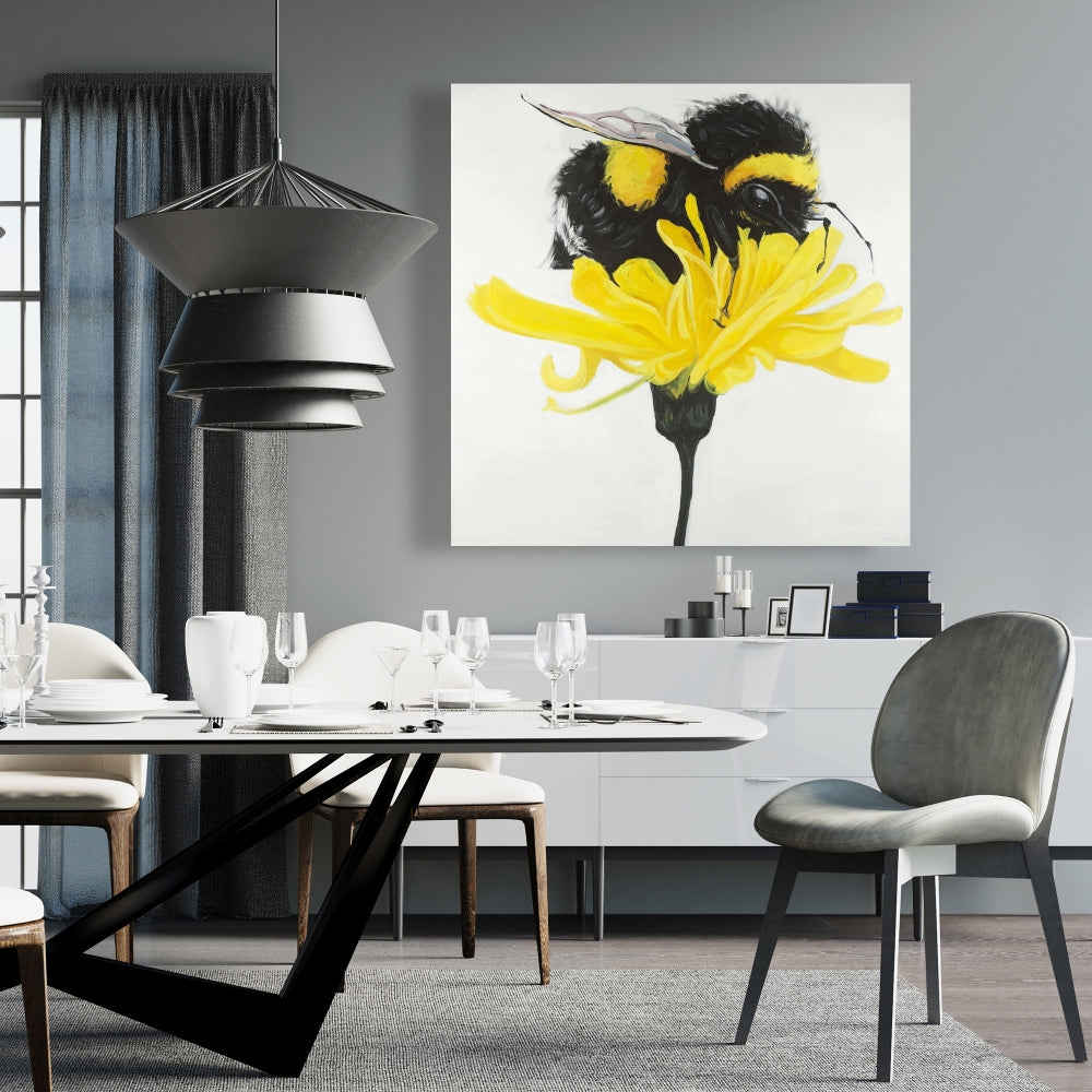 Bumblebee On A Dandelion - Fine Art Gallery Wrapped Canvas (24x36)