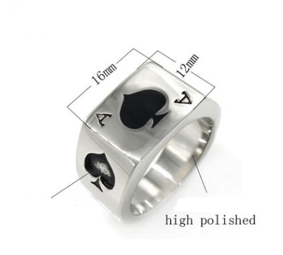 Ace Spades Ace Clubs Silver Gold Statement Jewelry Ring