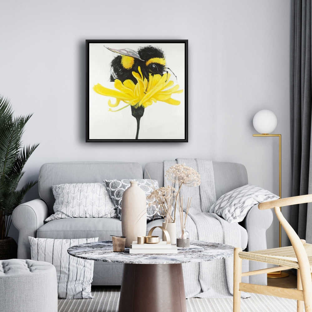 Bumblebee On A Dandelion - Fine Art Gallery Wrapped Canvas (24x36)