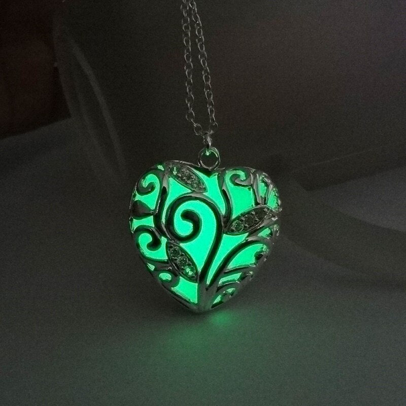 Glowing Hearts Pendant Necklace