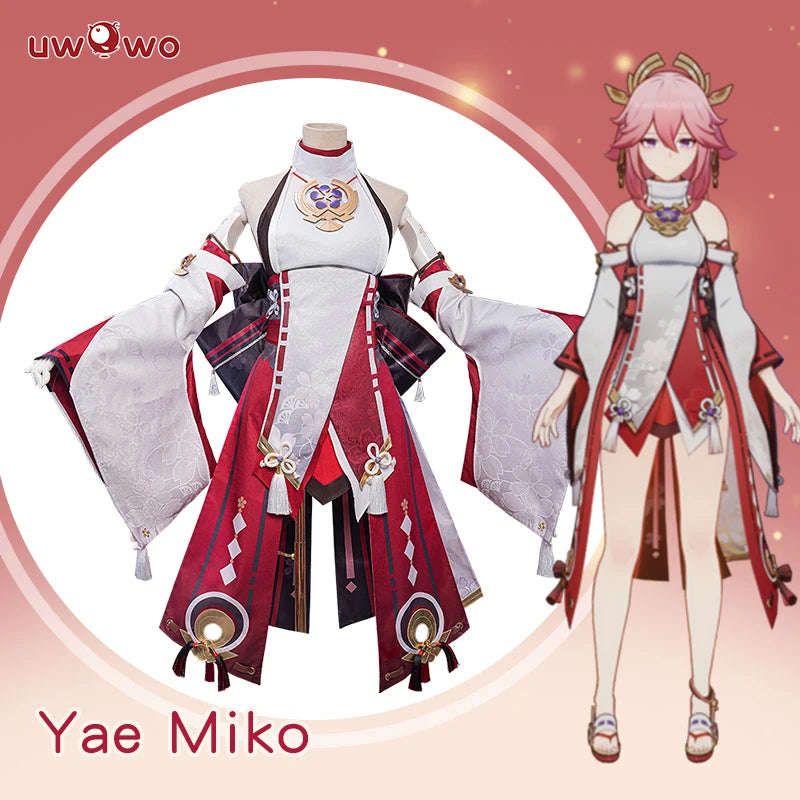 UWOWO Yae Miko Cosplay Costume - Genshin Impact Guuji Yae Dress Set