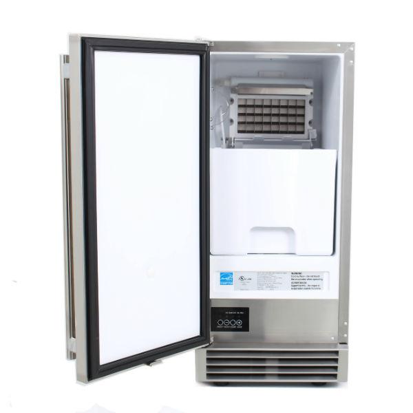 Blaze 15 Stainless Steel 50Lbs Outdoor Ice Maker with Gravity Drain BLZ-ICEMKR-50GR