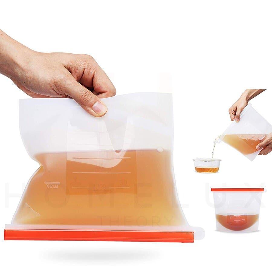 Reusable Silicone Food Storage Bags 4 Pcs Set