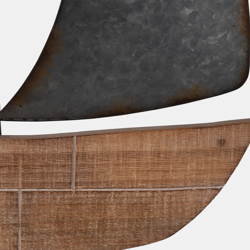 Sagebrook Home 17336 Metal, 19 Boat Wall Decor, Brown