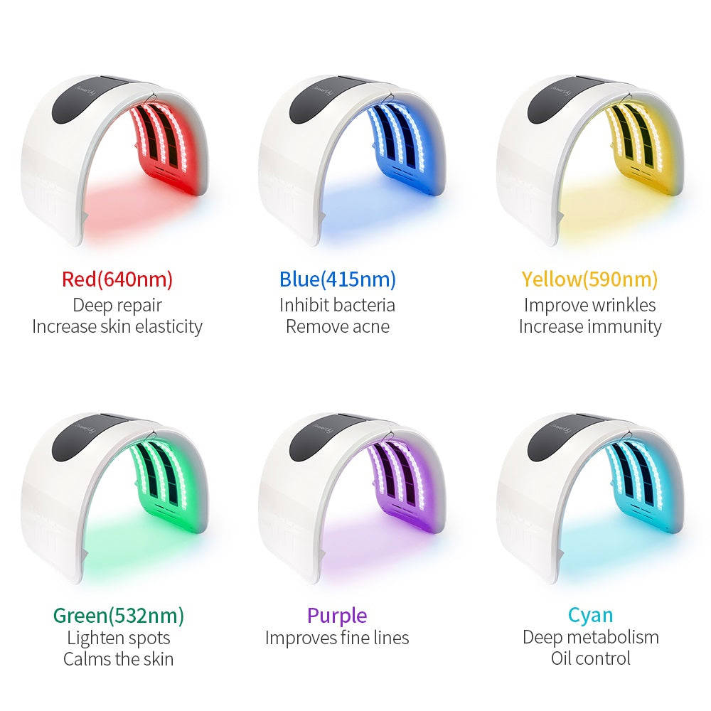 Red Light Therapy Mask - 6 Colors LED Facial Skin Care Device for Home Use