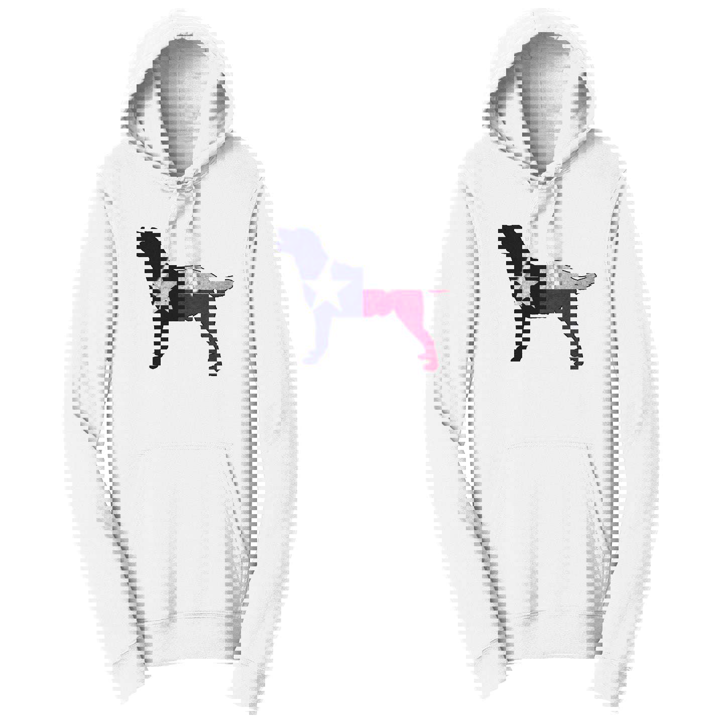 Texas Flag Pattern Lab Silhouette - Adult Unisex Hoodie Sweatshirt