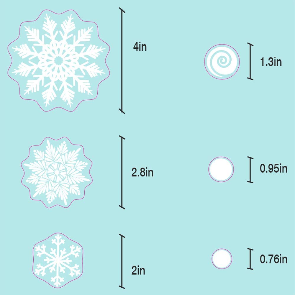 TMCCE 232 Piece Christmas Snowflake Window Decal Stickers - Xmas Holiday Decorations