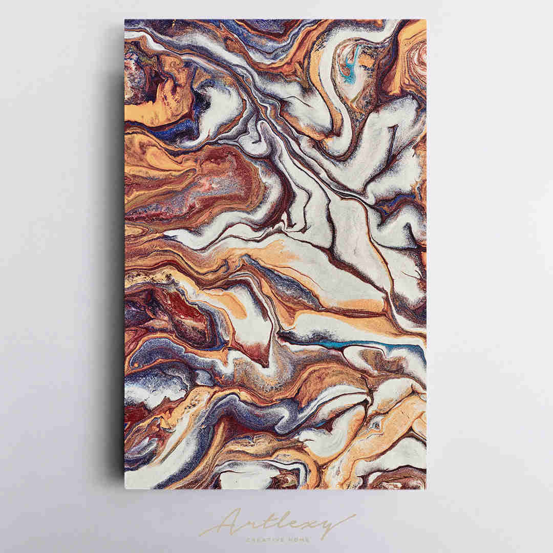 Modern Marble Fluid Art Canvas Print for Home and Office Decor