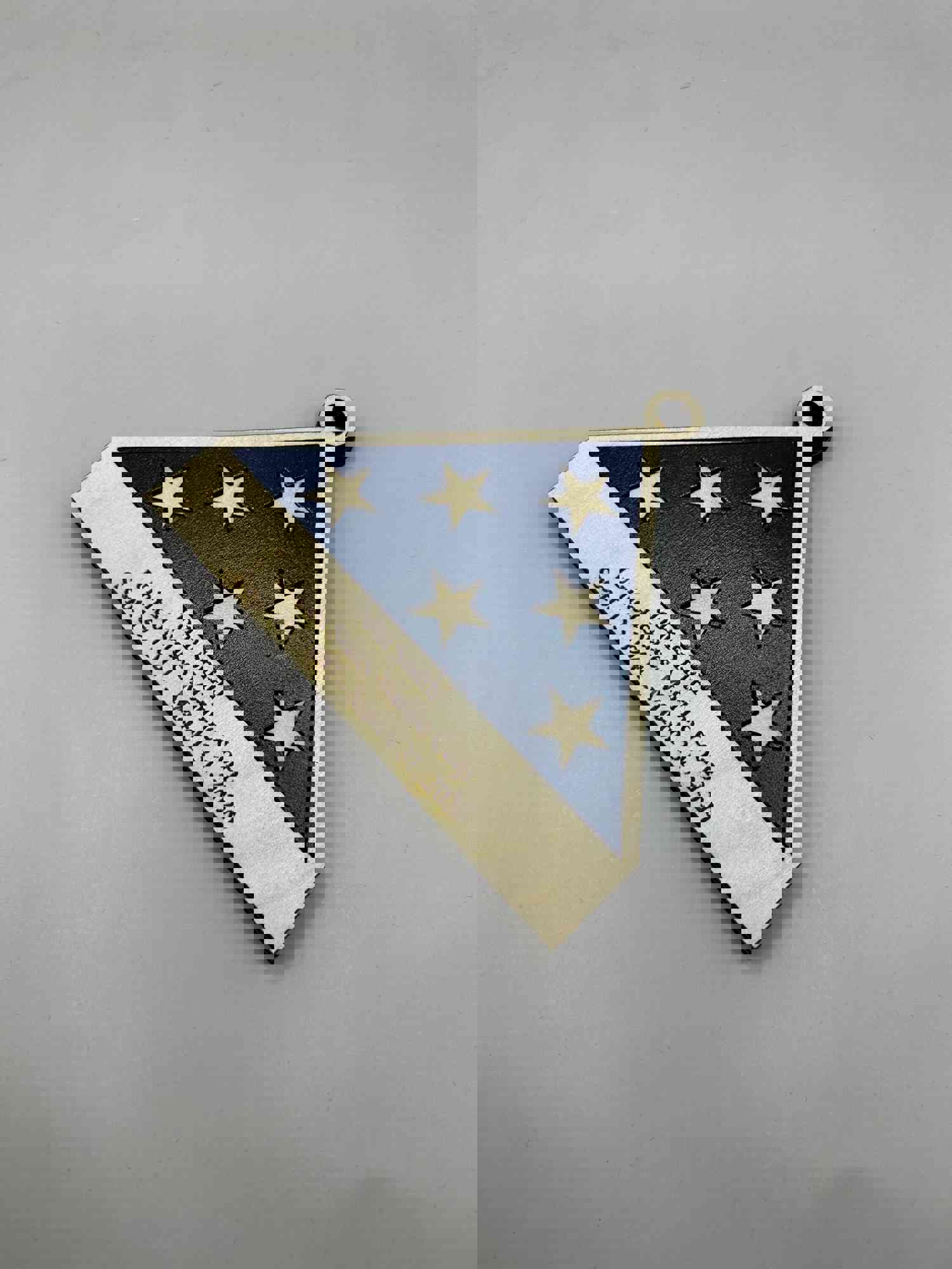 Handmade Folded Flag Memorial Wood Ornament - Personalized Gift & Stocking Stuffer