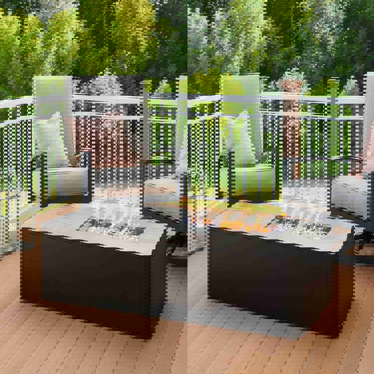 Kinney Rectangular Gas Fire Pit Table