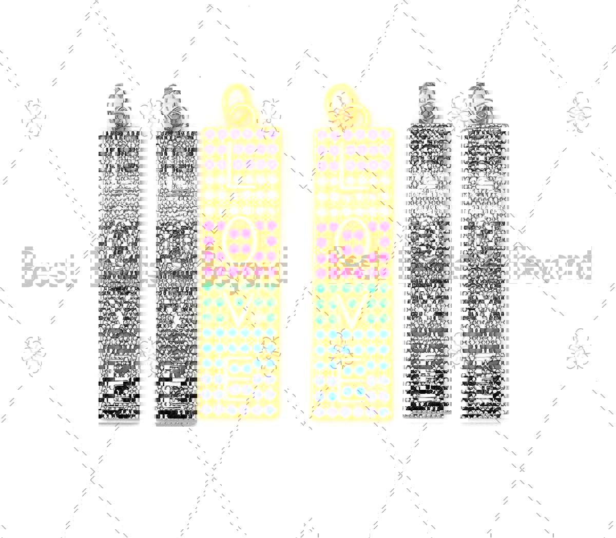 Colorful CZ Micro Pave Love Word Pendant - 18K Gold Filled Charm for Necklace & Bracelet