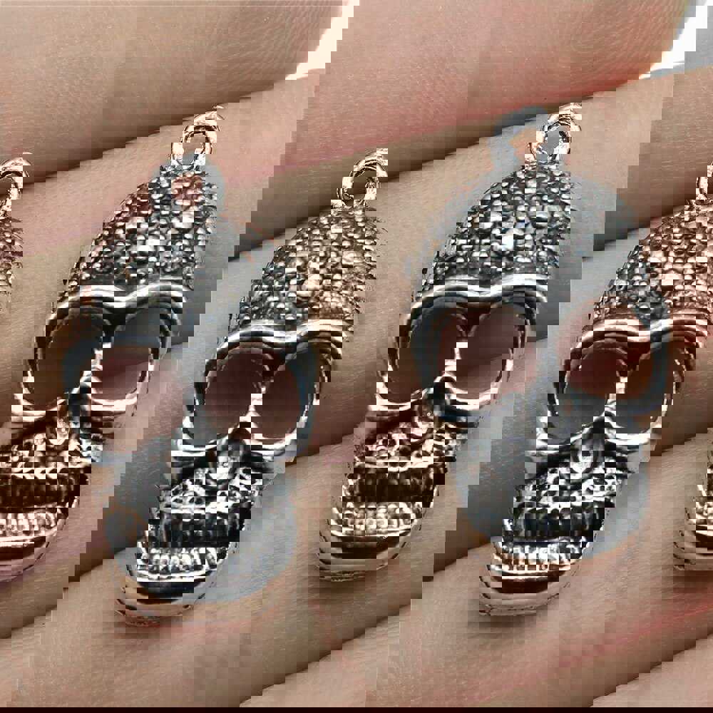 10pcs 28x16mm Skull Charms Antique Silver Color Zinc Alloy Pendant for DIY Jewelry Making