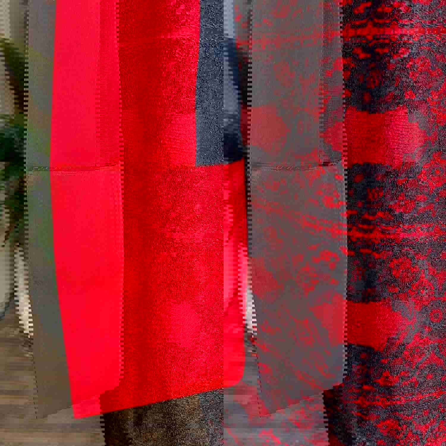 1950s Red & Black Lace Dress and Overcoat - Vintage Jackie Morgan Set