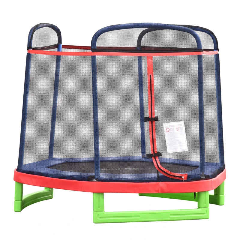 Outsunny 7FT Kids Trampoline with Safety Net - Durable Indoor/Outdoor Bouncer for Fun Exercise