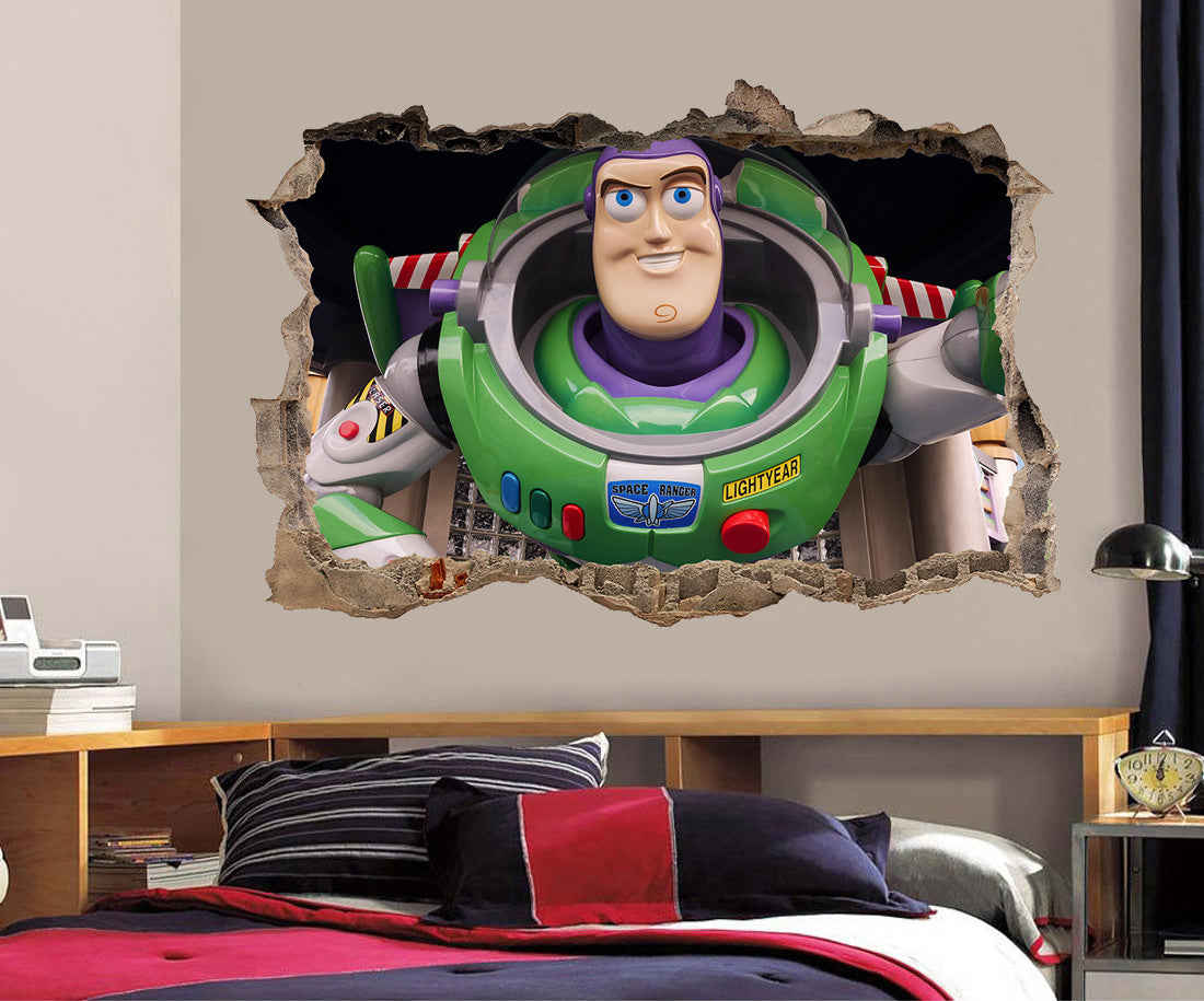 Buzz Lightyear Toy Story 3D Smashed Broken Decal Wall Sticker J1010