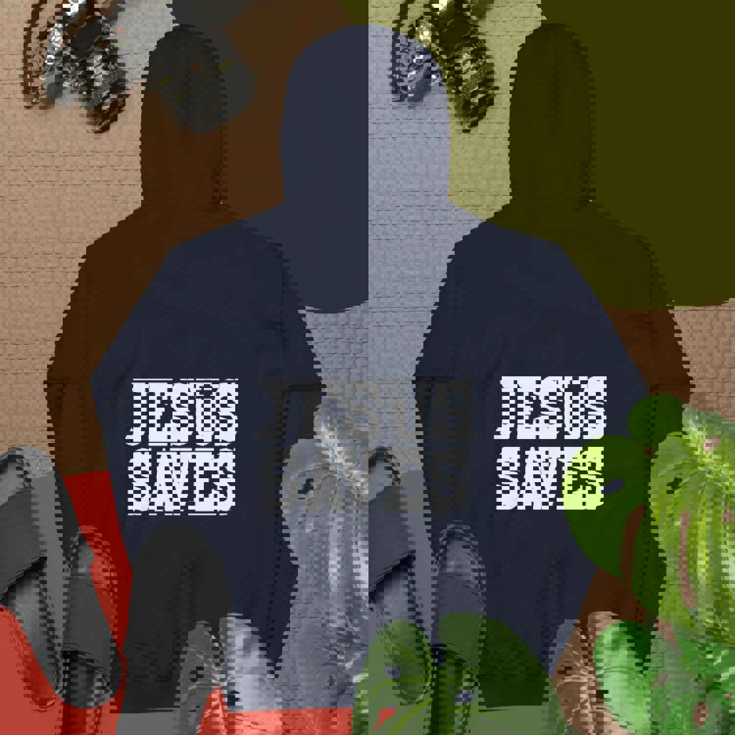 F&H Christian Jesus Saves Mens Two Sided Hoodie