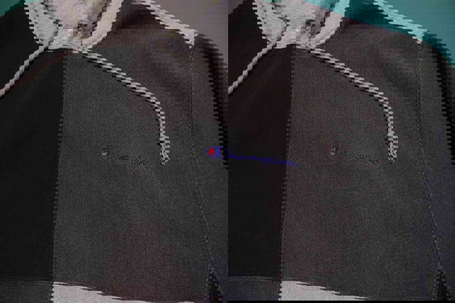 Champion Vintage Reverse Weave Colorblock Hooded Sweatshirt - Streetstyle Large Hoodie