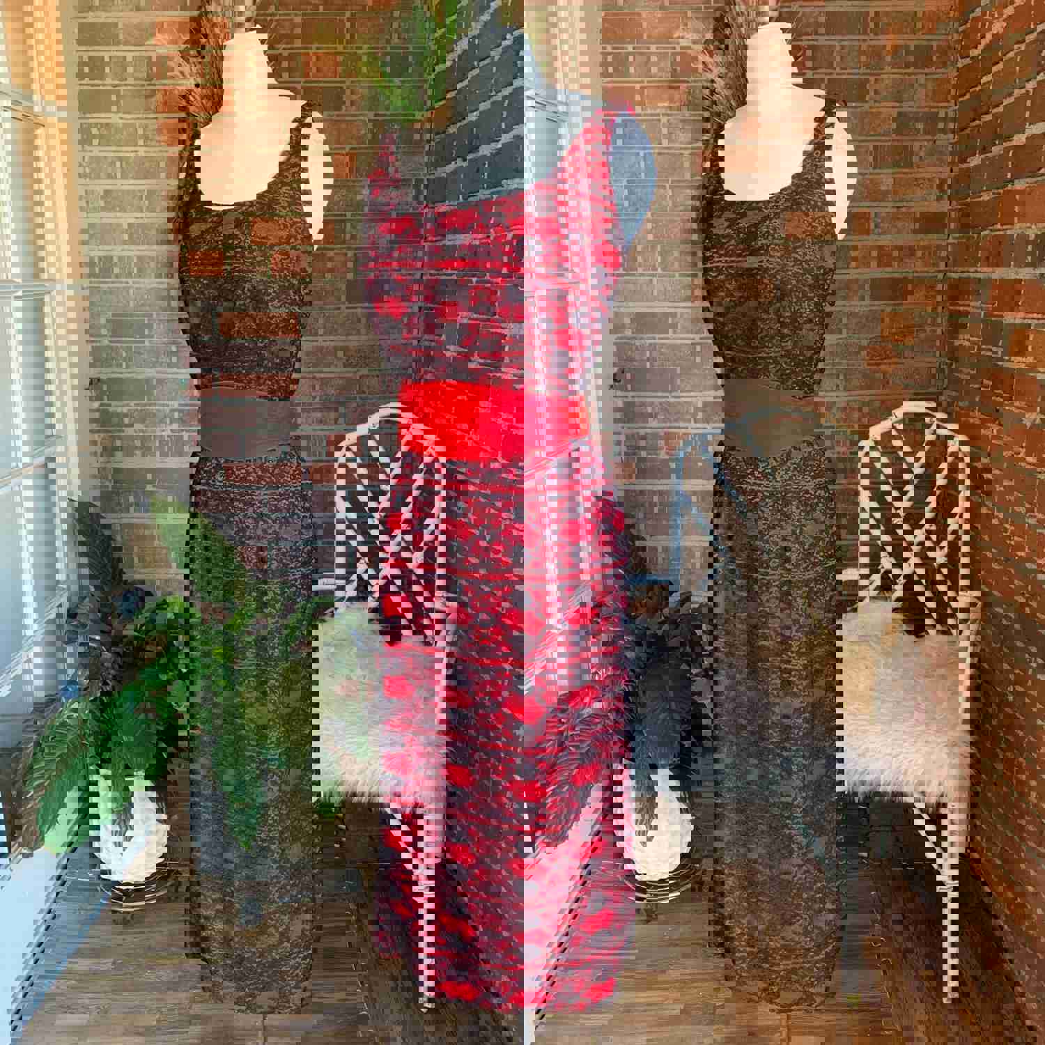 1950s Red & Black Lace Dress and Overcoat - Vintage Jackie Morgan Set