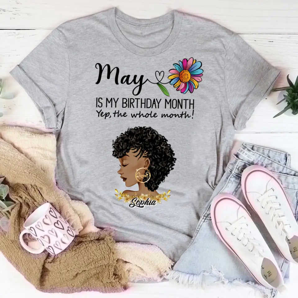 May Birthday Shirt - Custom Queens Are Born In May Tee for Women
