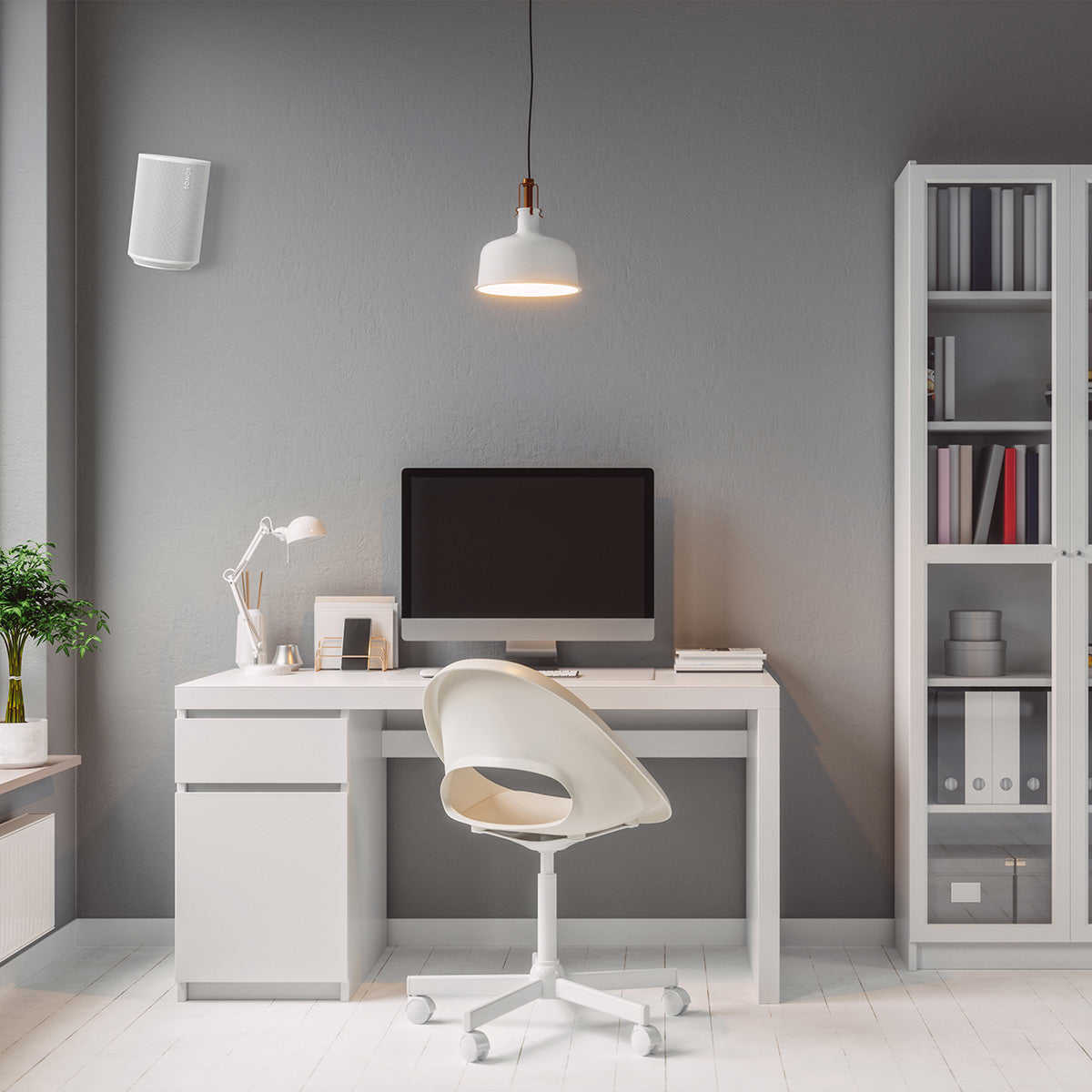 Mountson Wall Mount for Sonos Era 100 - Pair (White)