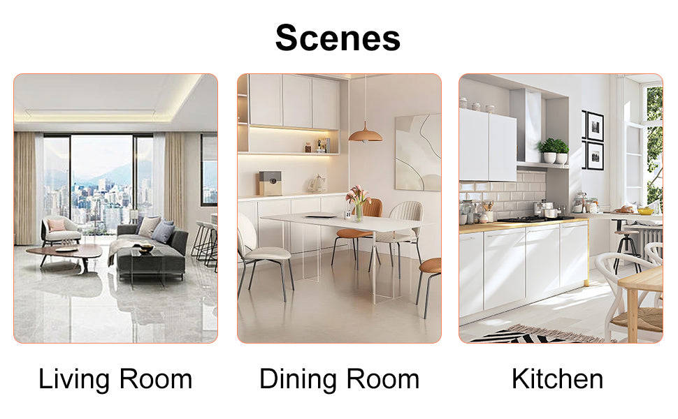 Large Modern Minimalist Rectangular Glass Dining Table for 6-8 People