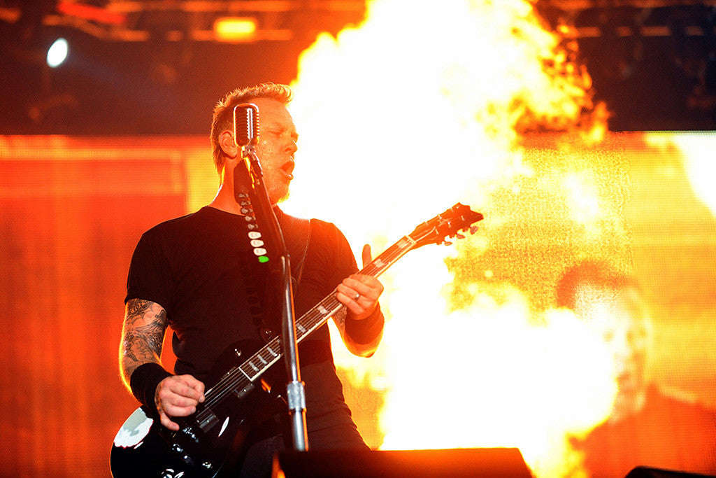 James Hetfield Metallica Metal Rock Music Fire Poster