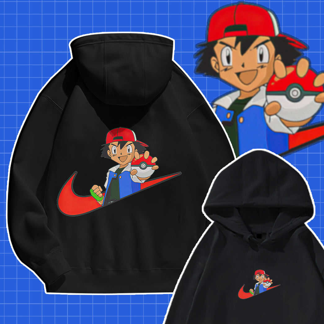 Ash Simple Swoosh Custom 2-Side Printed Hoodie