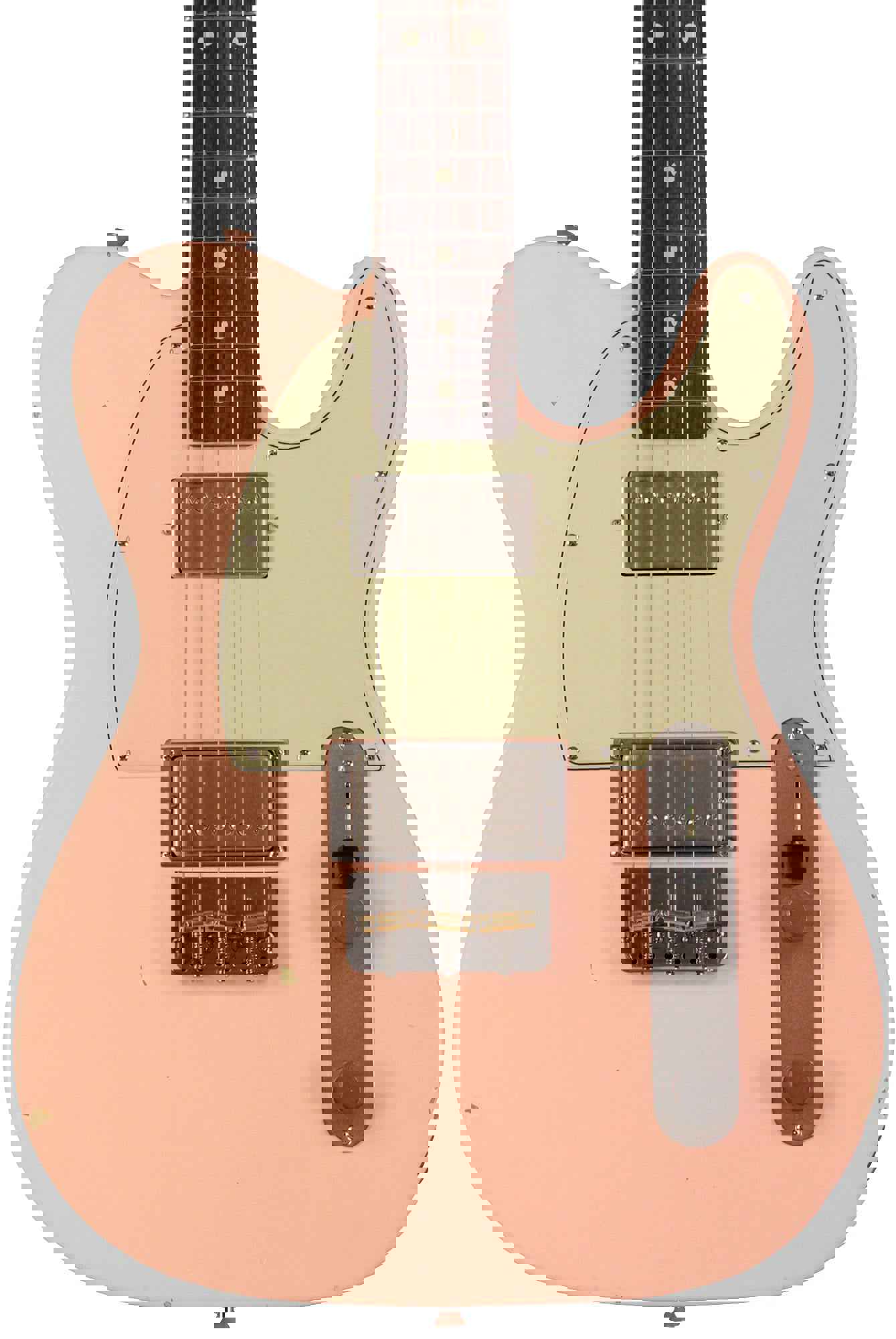 Nash T-2HB Guitar, Shell Pink, Light Aging - Vintage Telecaster Style with Lollar Humbuckers